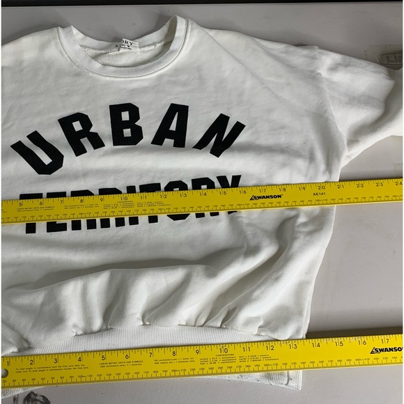 STORY Urban Territory Sweatshirt White Short Cropped Sz Small ? SEE PICS - Picture 11 of 11